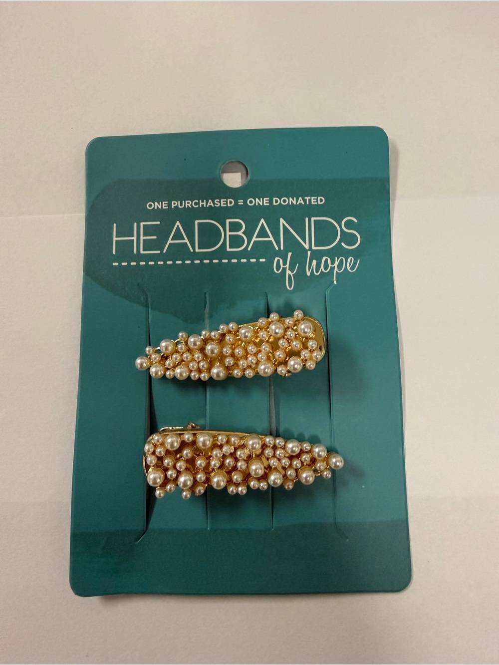 Headbands of Hope Gold Pearl Cluster Hair Clips - 2 Pack